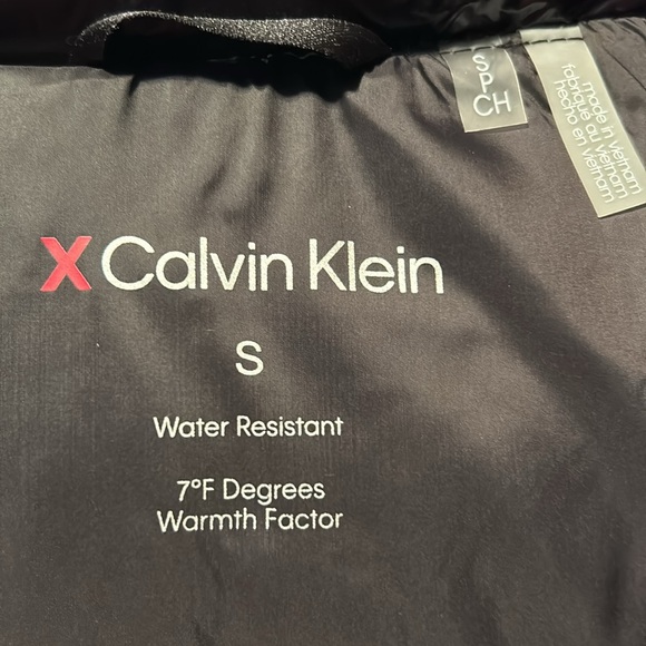 🔥💣NWT Calvin Klein High Shine Black Nylon Puffer Coat Jacket Unisex Sz S Men’s - Picture 12 of 16